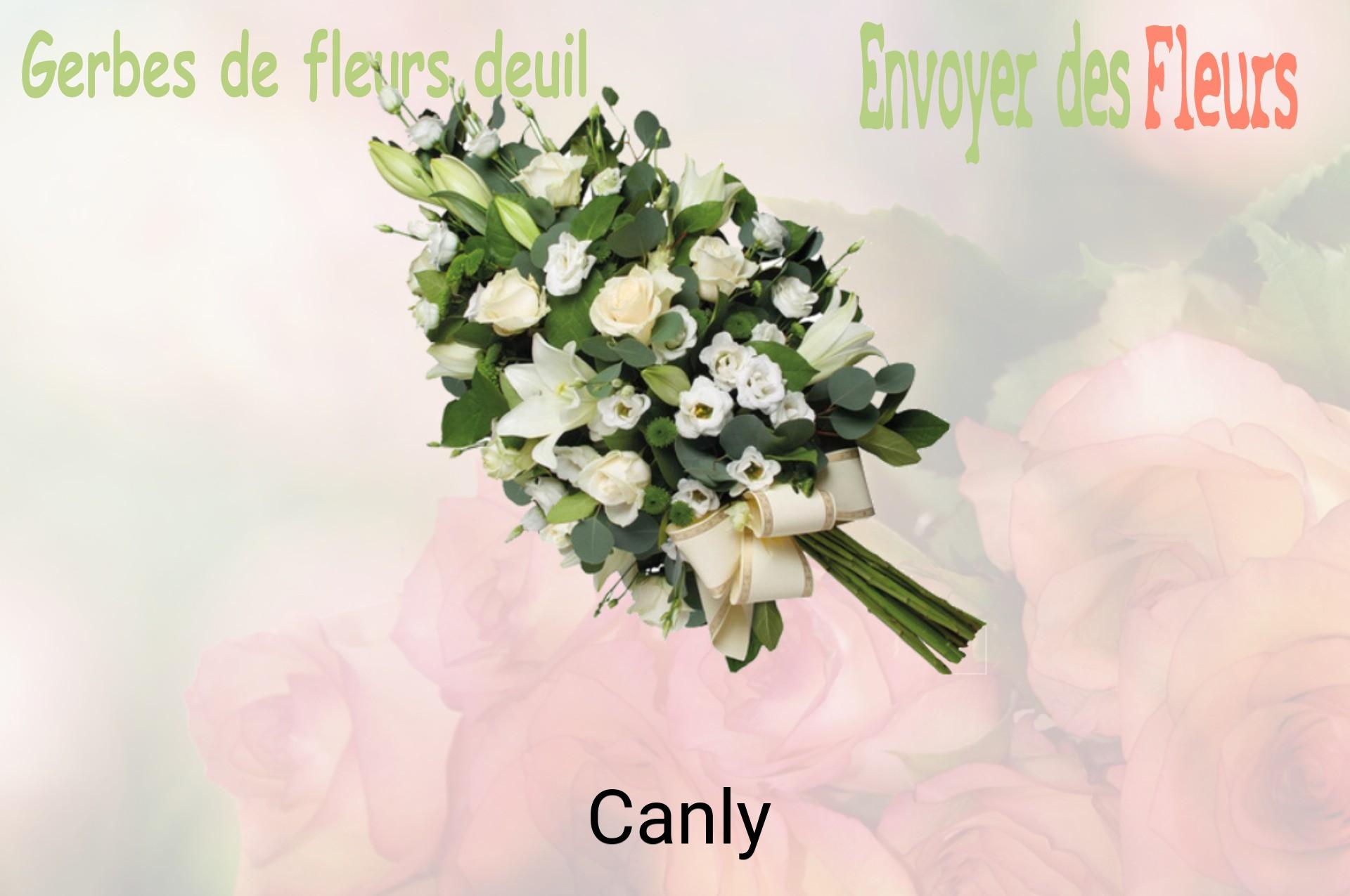 Gerbe de fleurs de deuil livrée à Canly
